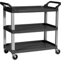 Rubbermaid Commercial Aluminum 3-Shelf Mobile Utility Cart, 3 Shelves, 300 lb RCP409100BK